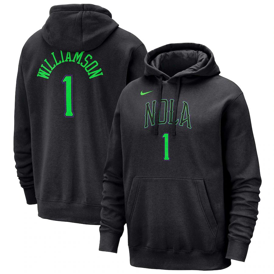 Men New Orleans Pelicans #1 Williamson Black Nike Season city version Sweatshirts 23-24 NBA Jersey->new orleans pelicans->NBA Jersey
